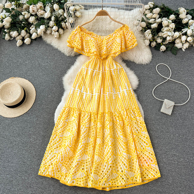 Magie Off-Shoulder Eyelet Dress