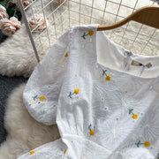 Lisa Embroidered Puff Sleeve Dress
