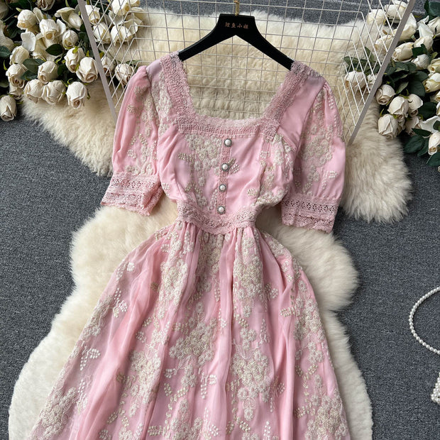 Josephine Embroidered Lace Dress