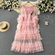 Alyssa Tiered Ruffle Mesh Dress