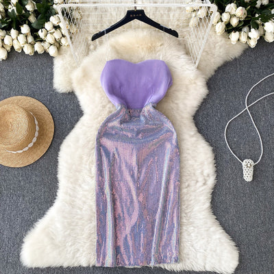Phoebe Strapless Sequin Dress