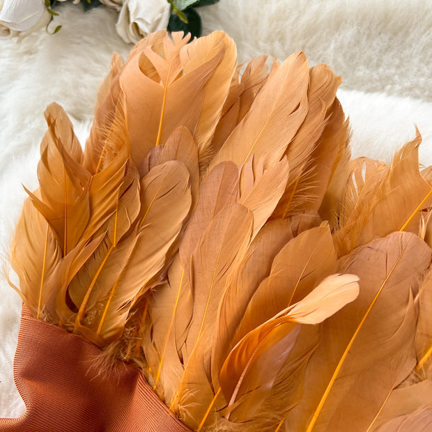 Vera Strapless Feather Detail Dress