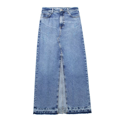 Alexis Front Split Denim Skirt