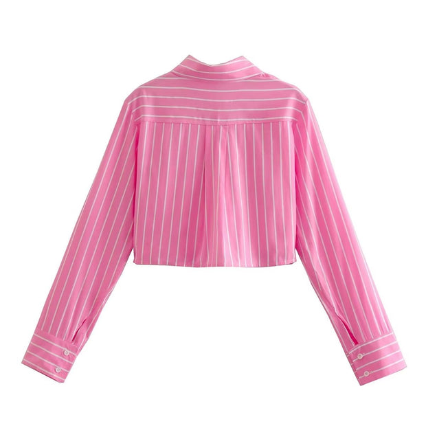 Kiera Cropped Striped Shirt