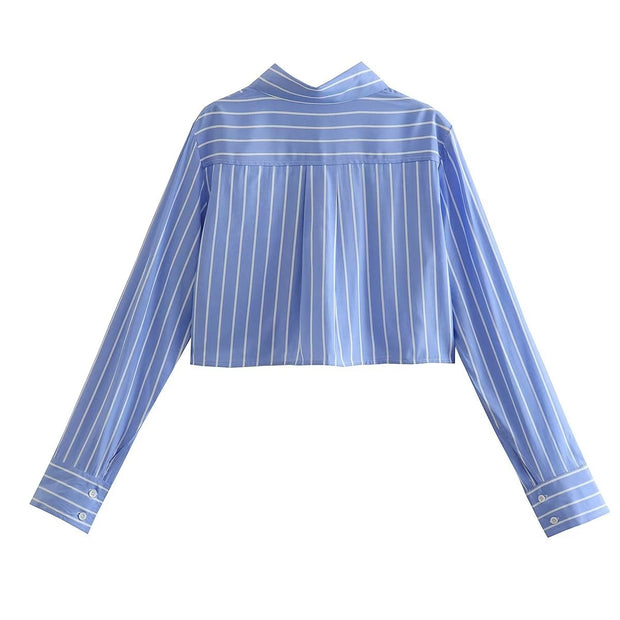 Kiera Cropped Striped Shirt