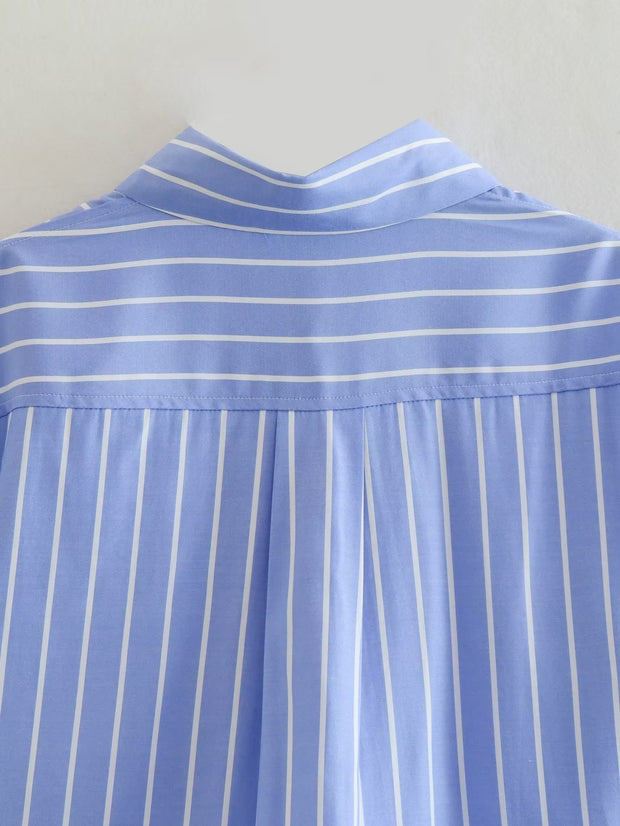 Kiera Cropped Striped Shirt