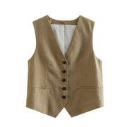 Danielle Linen Vest