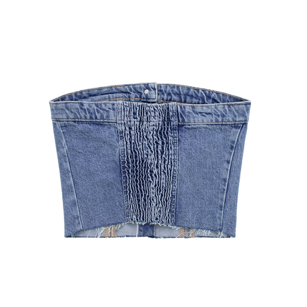 Aisha Strapless Denim Top