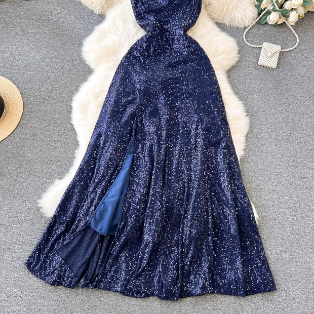 Emilee Sequin Open Back Dress