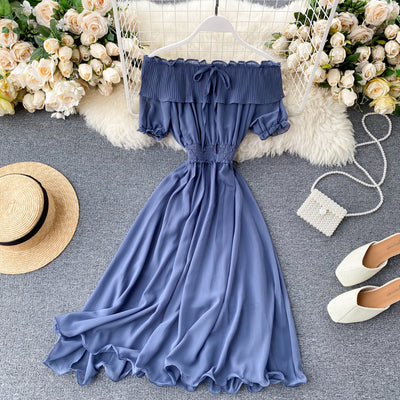 Janelle Off-Shoulder Shirred Dress