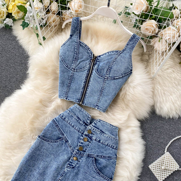 Georgia Denim Two Piece Set