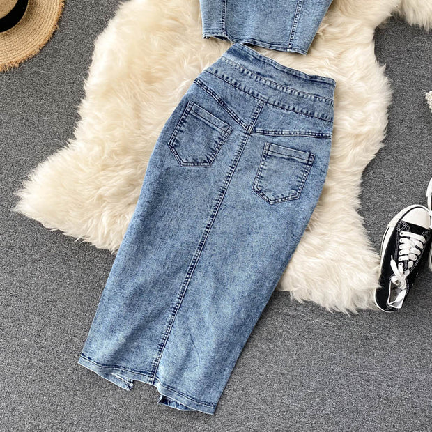 Georgia Denim Two Piece Set