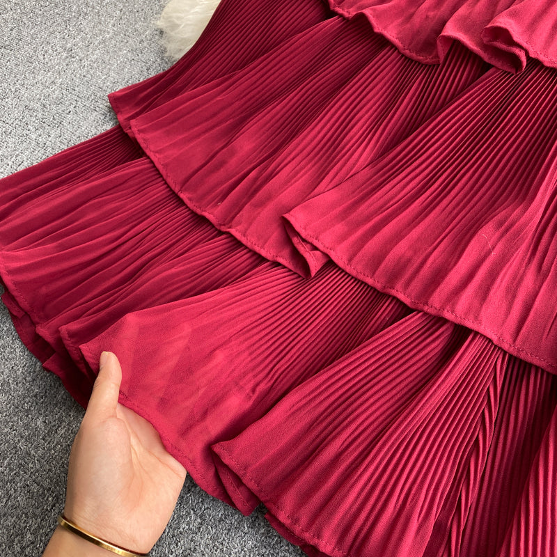 Truly Pleated Ruffle Dress