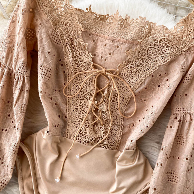 Reese Embroidered Corset Bodysuit