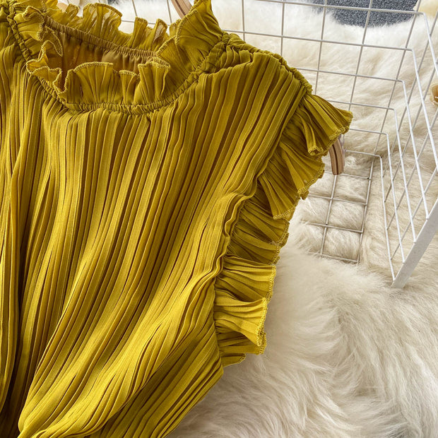 Lorelai Pleated Chiffon Dress
