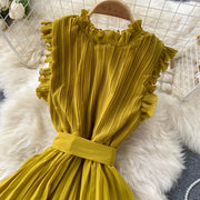 Lorelai Pleated Chiffon Dress