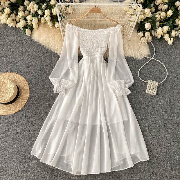 Kimber Puff Sleeve Chiffon Dress