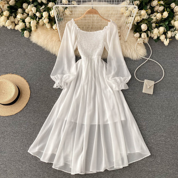 Kimber Puff Sleeve Chiffon Dress