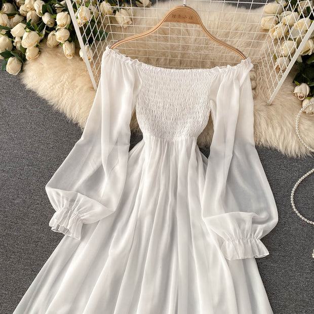 Kimber Puff Sleeve Chiffon Dress