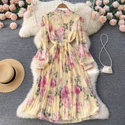 Lillian Pleated Chiffon Dress
