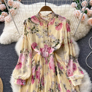 Lillian Pleated Chiffon Dress