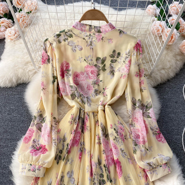 Lillian Pleated Chiffon Dress