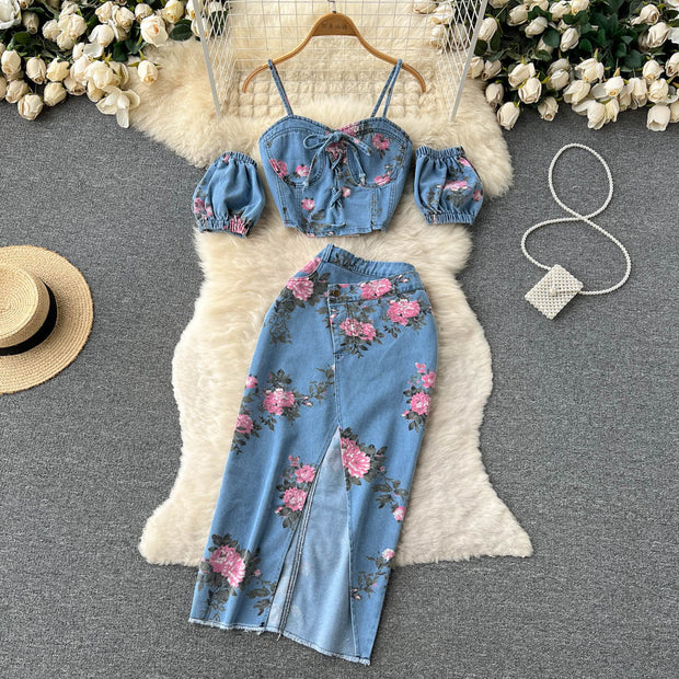 Anne Denim Two Piece Set