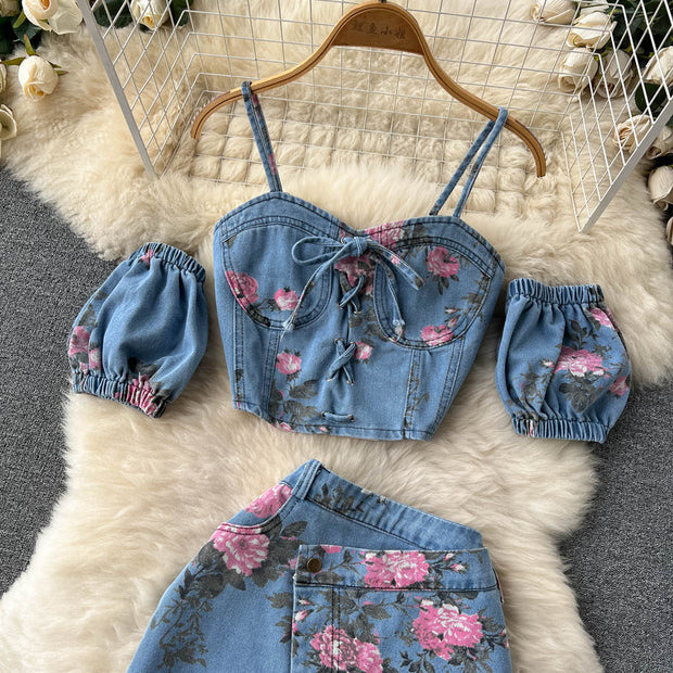 Anne Denim Two Piece Set