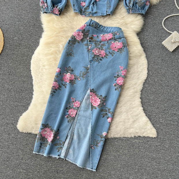 Anne Denim Two Piece Set