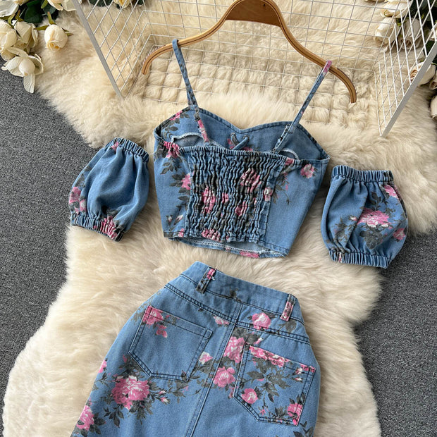 Anne Denim Two Piece Set