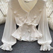 Dulce Pleated Chiffon Top