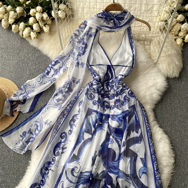 Milan Chiffon Open Back Dress