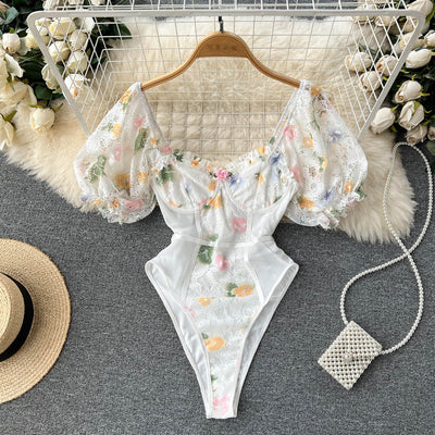 Ana Puff Sleeve Lace Bodysuit