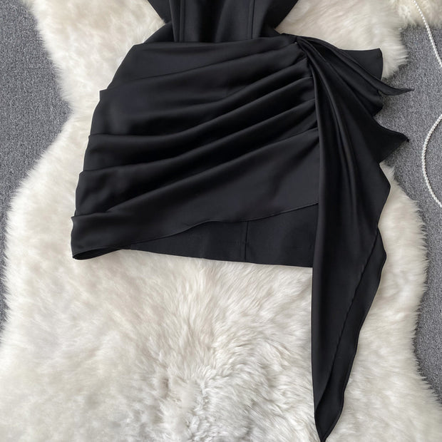 Miah Strapless Pleated Dress