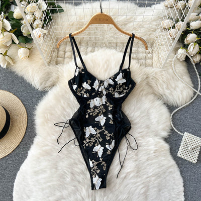 Amalia Embroidered Corset Bodysuit