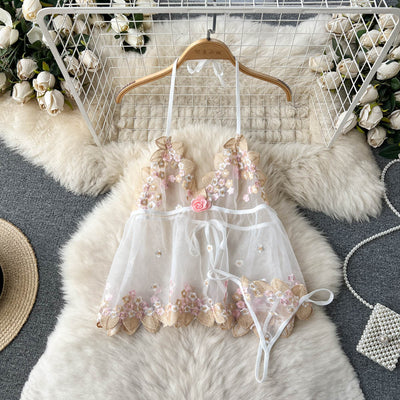 Gracelyn Embroidered Mesh Two Piece Set