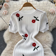 Eva Embroidered Knit Dress